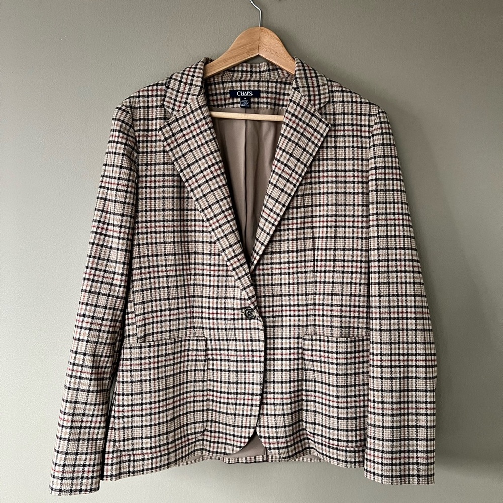 Club Monaco Beige Plaid Women's Blazer